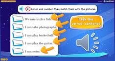 Action Verbs & Can-Can't 6 - Listening Activity